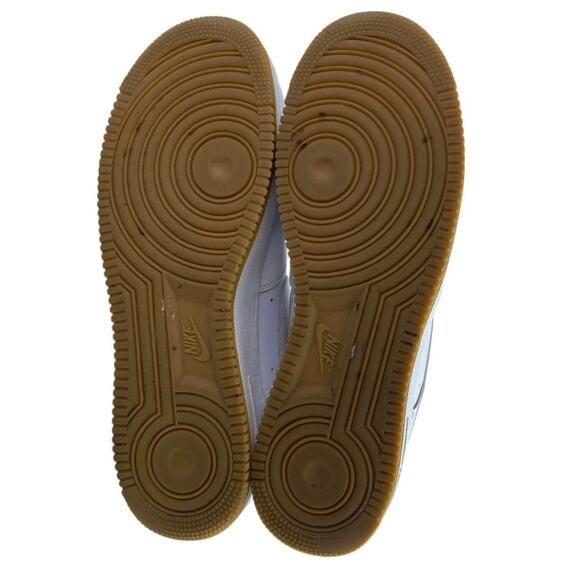 Nike Air Force 1 Men's White Leather Low Top Lace Up Athletic Sneakers Shoes 13 - Picture 5 of 6